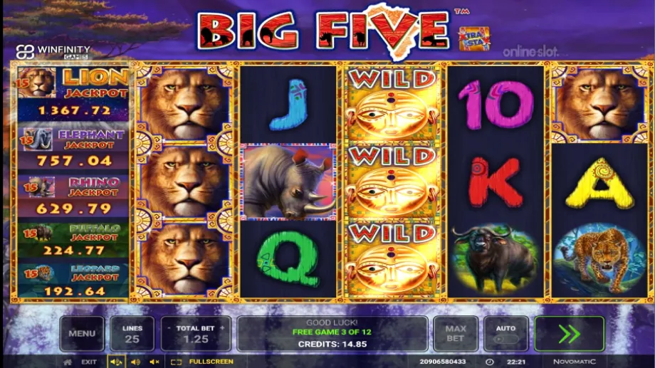 big five slot free spins