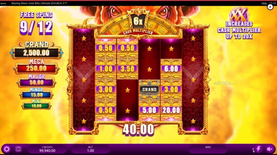 blazing bison gold blitz ultimate double x slot free spins