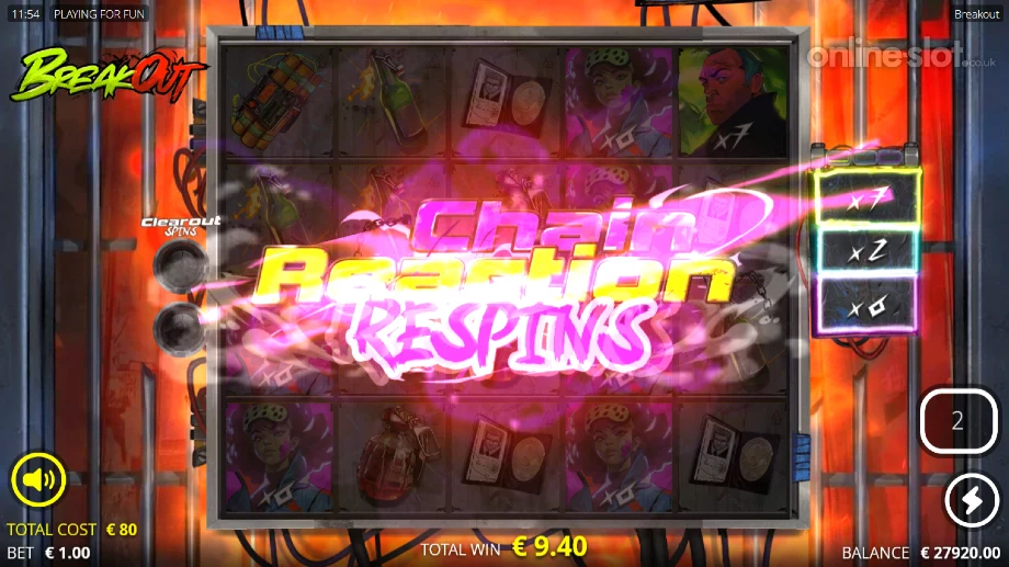 breakout slot respins