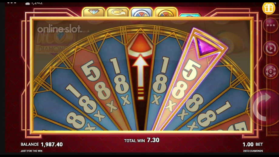 deco diamonds slot bonus wheel