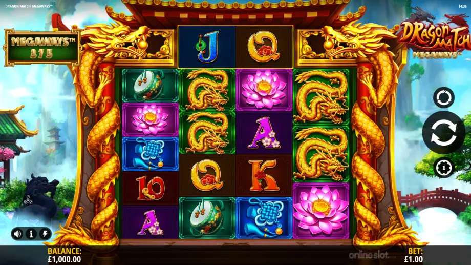 dragon match megaways slot base game