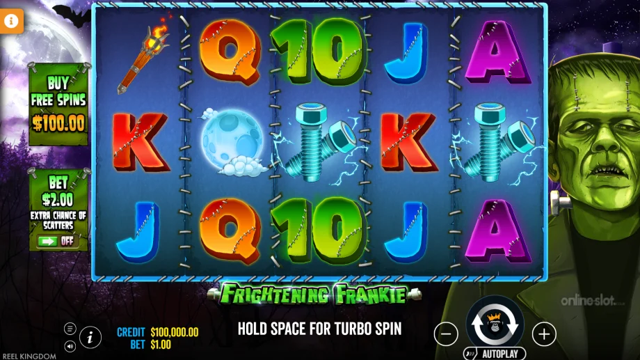 frightening frankie slot base game