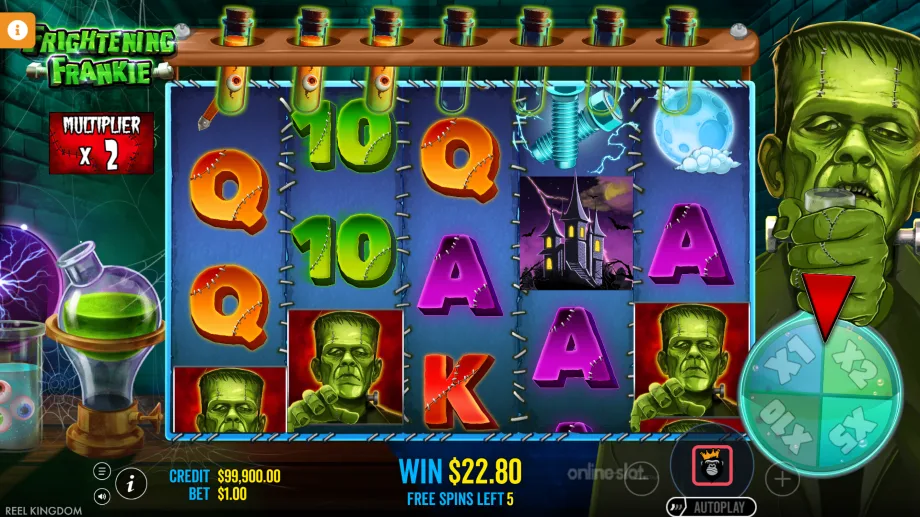 frightening frankie slot free spins