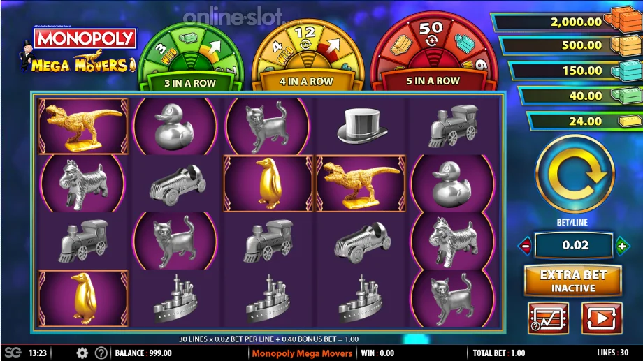 monopoly mega movers slot base game