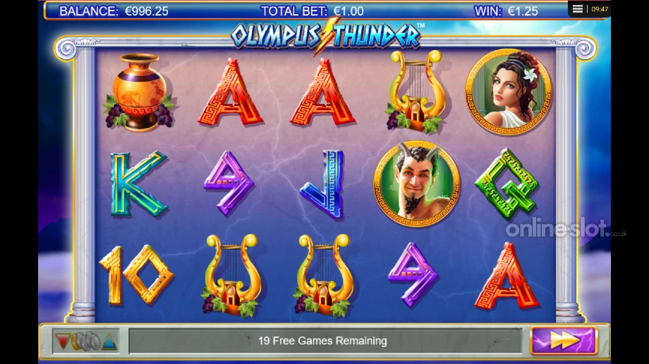 olympus thunder slot free spins