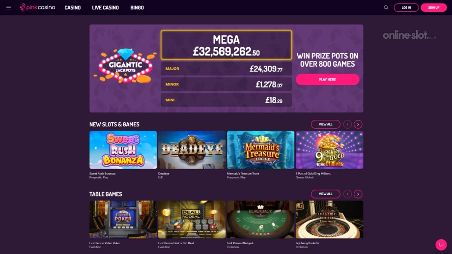 pink casino website