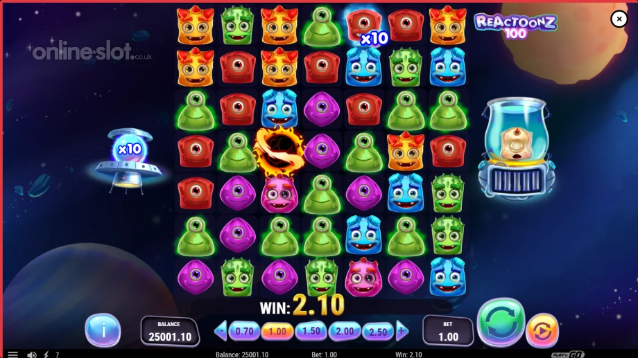 reactoonz 100 slot base game