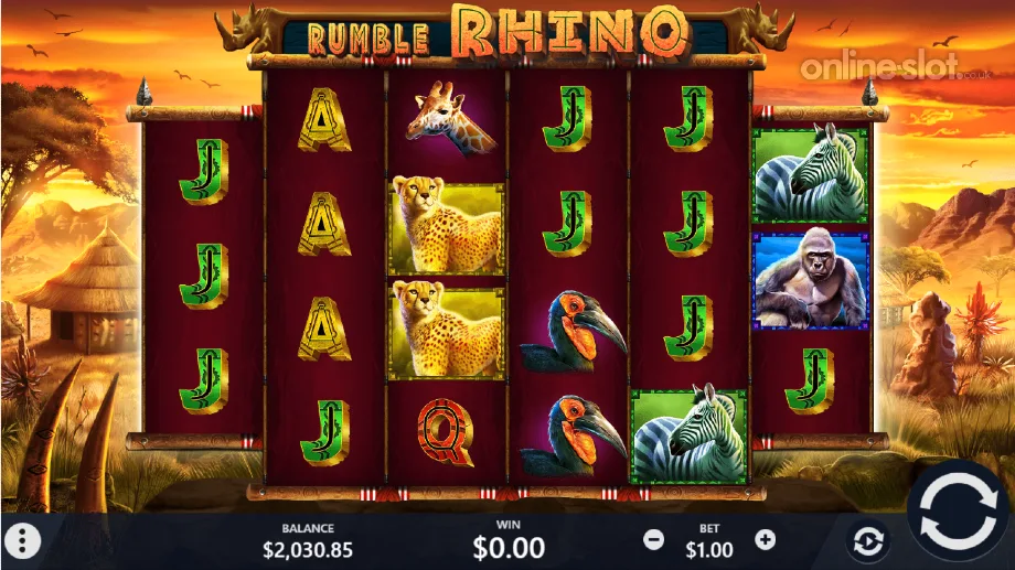rumble rhino slot base game