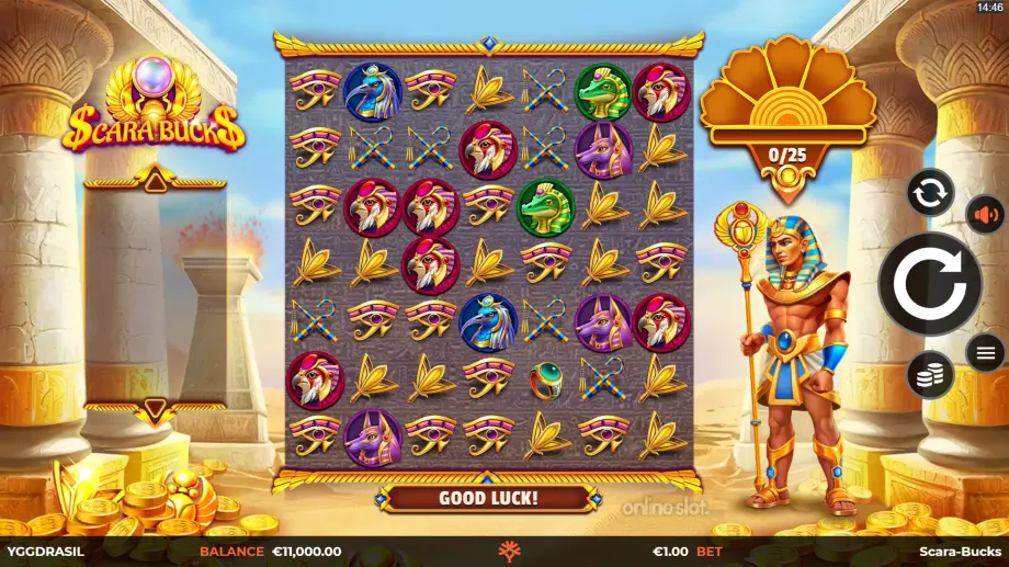 scara bucks slot base game