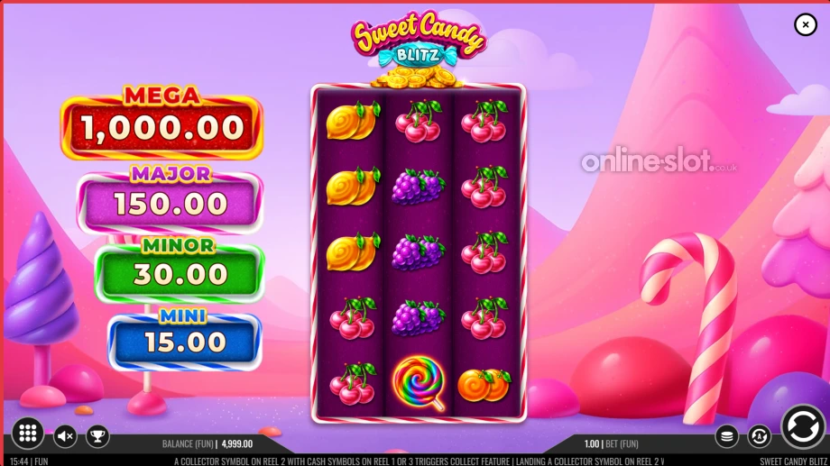sweet candy blitz slot base game