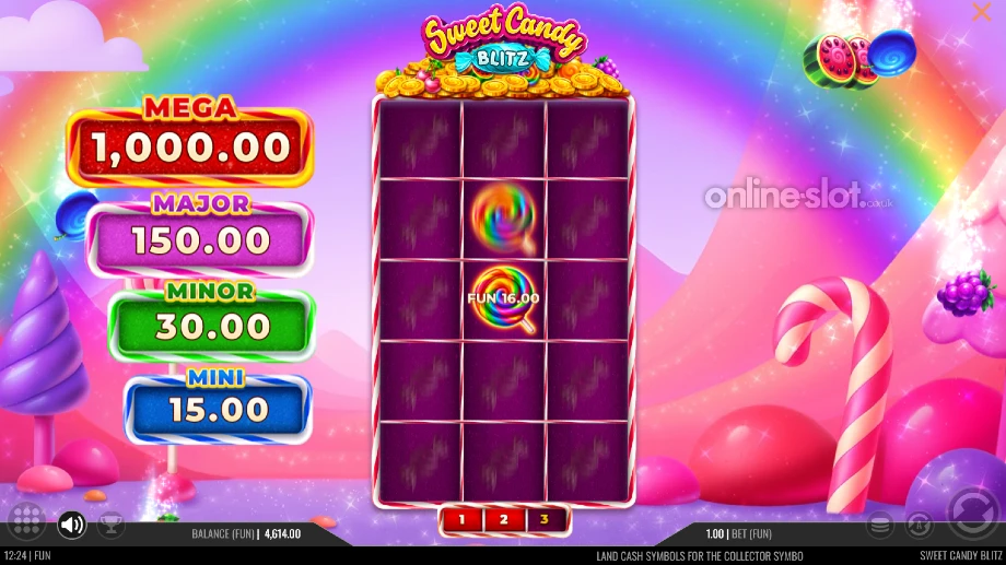 sweet candy blitz slot hold and win feature