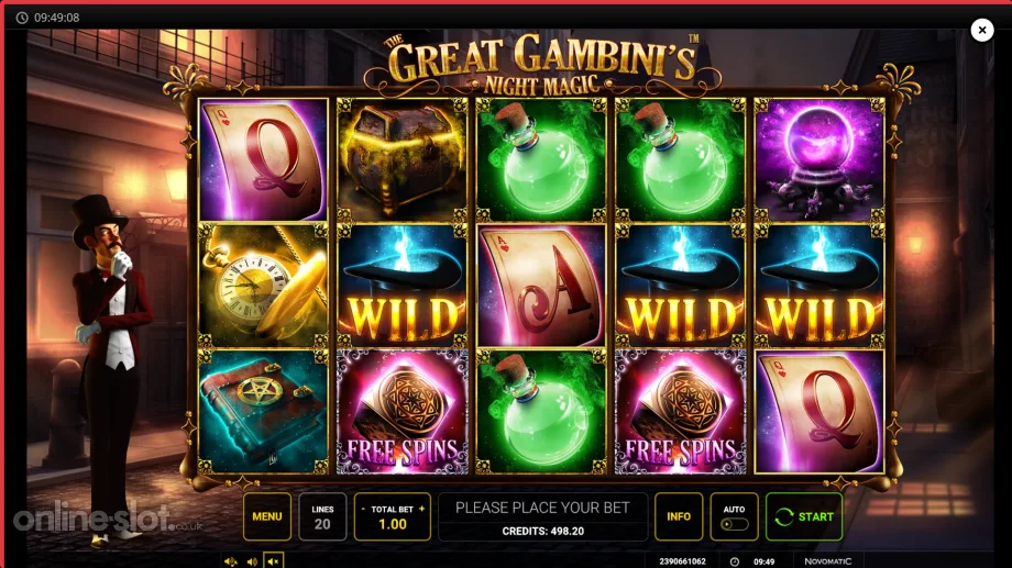 the great gambinis night magic slot base game