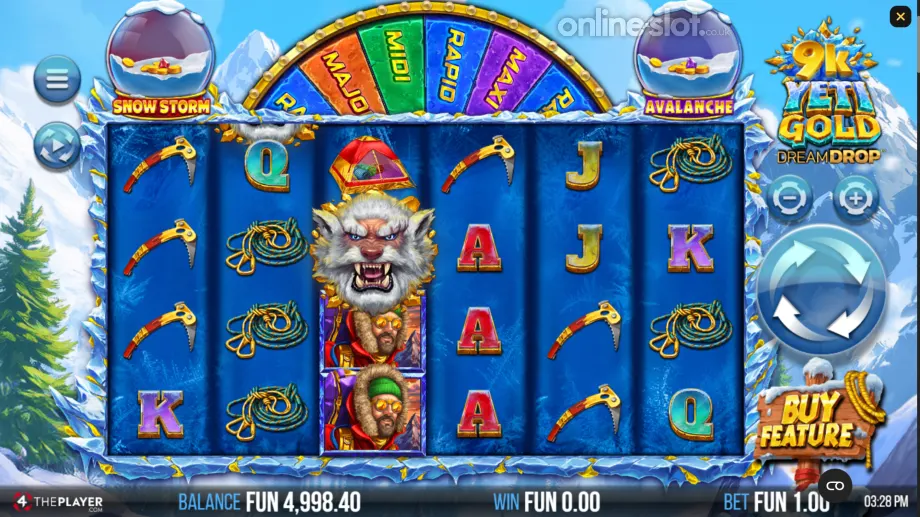 9k yeti gold dream drop slot base game