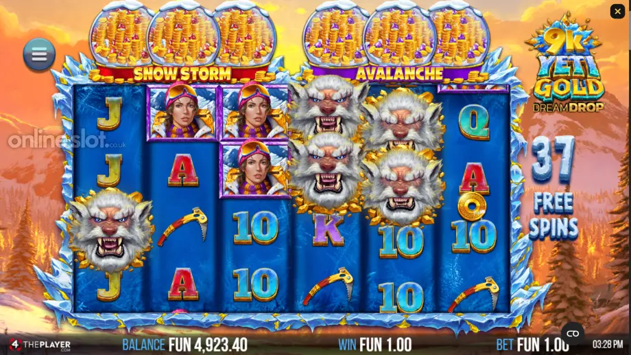 9k yeti gold dream drop slot free spins