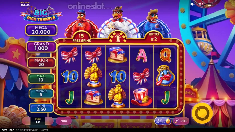 big rich turkeys slot base game