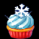 big sugar bonanza xmas blue cupcake symbol