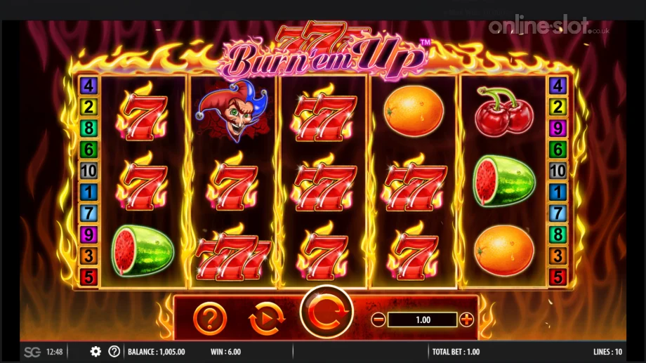 burn em up slot base game