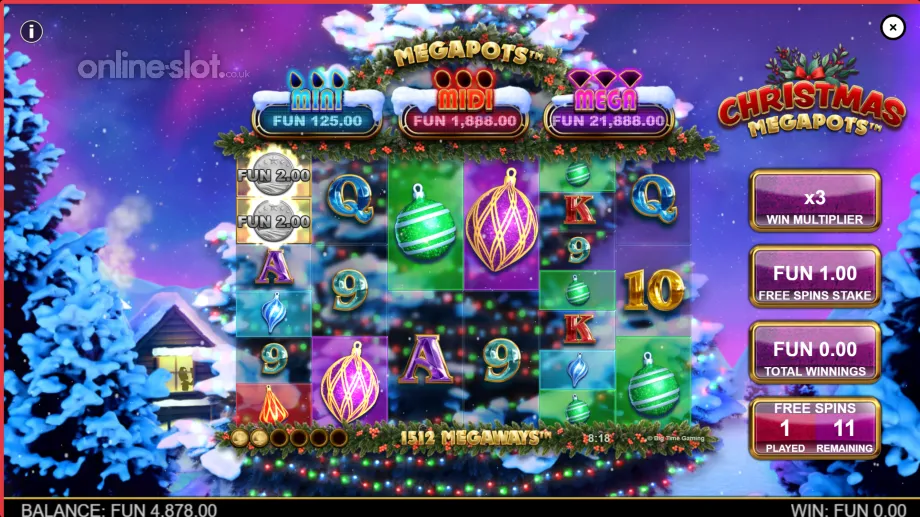christmas megapots slot free spins