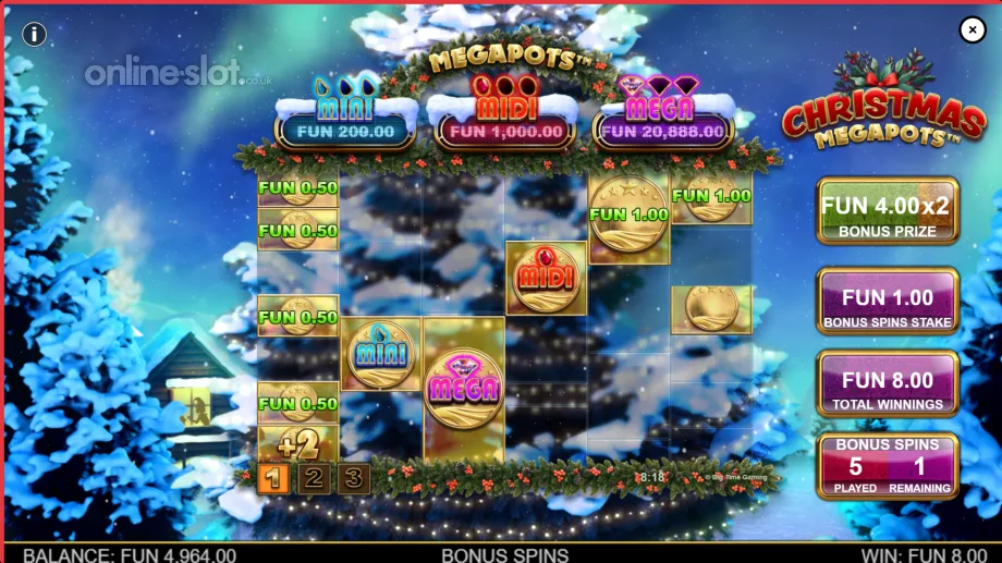 christmas megapots slot hold and win feature