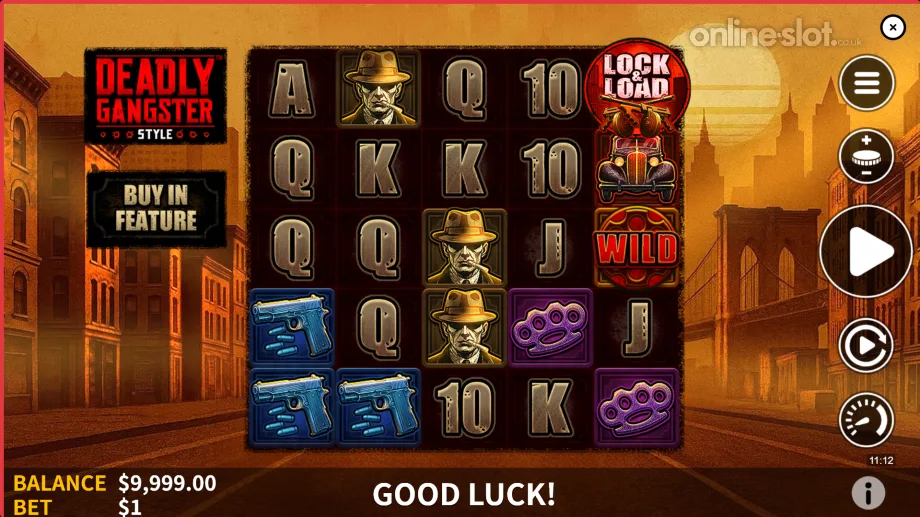 deadly gangster style slot base game