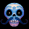 esqueleto explosivo feliz navidead blue mustache skull symbol