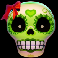 esqueleto explosivo feliz navidead green skull symbol