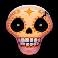 esqueleto explosivo feliz navidead orange skull symbol