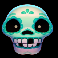 esqueleto explosivo feliz navidead teal skull symbol