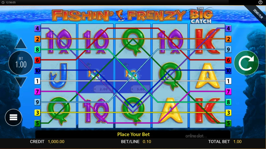 fishin frenzy the big catch slot base game