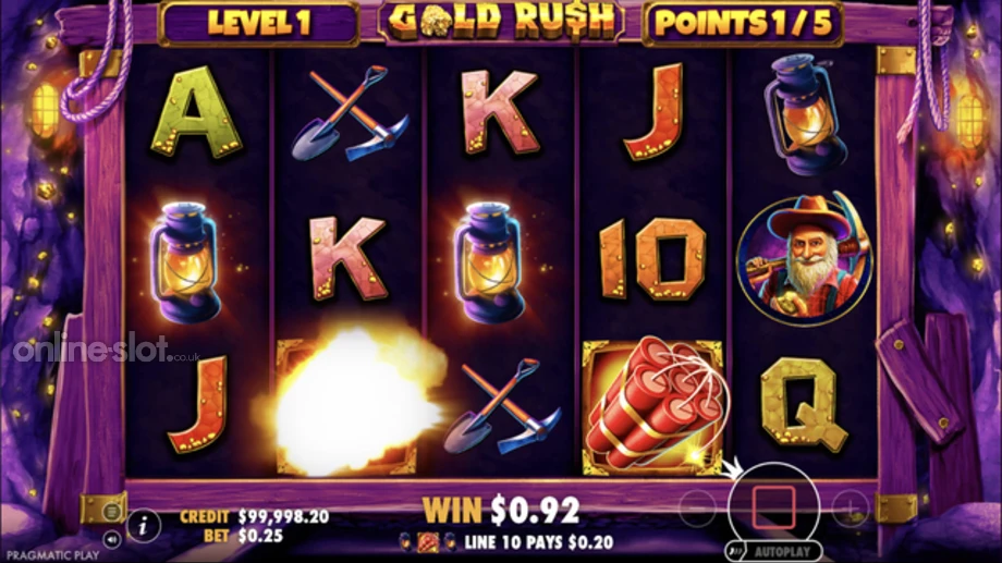 gold rush slot free spins