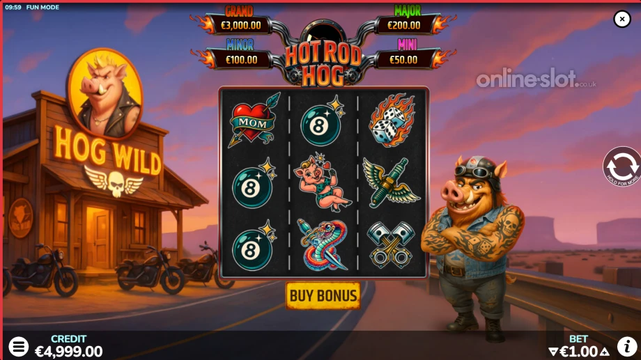 hot rod hog slot base game