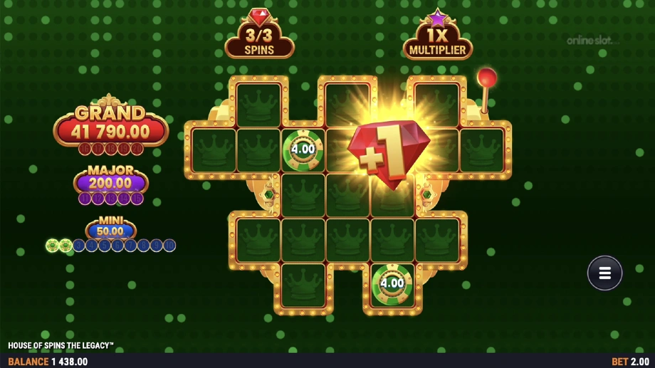 house of spins the legacy slot bonus