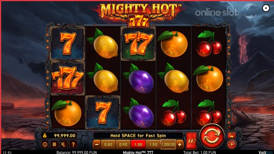 mighty hot 777 slot base game