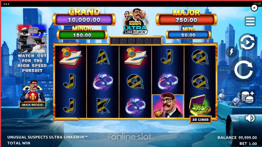 unusual suspects ultra link & win slot base game
