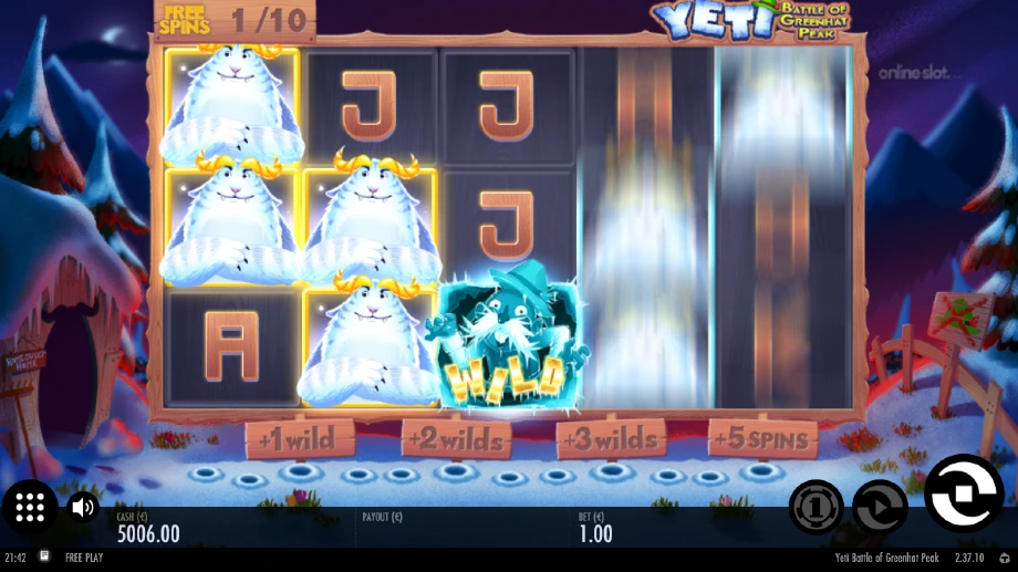 yeti battle of greenhat peak slot free spins