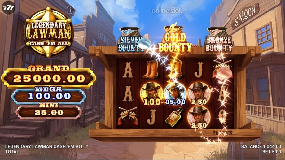 legendary lawman cash em all slot bounty spins